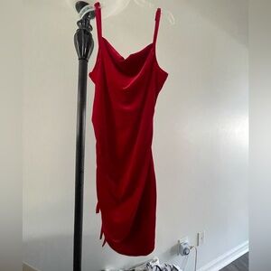 SHEIN Red Draped Mini Dress